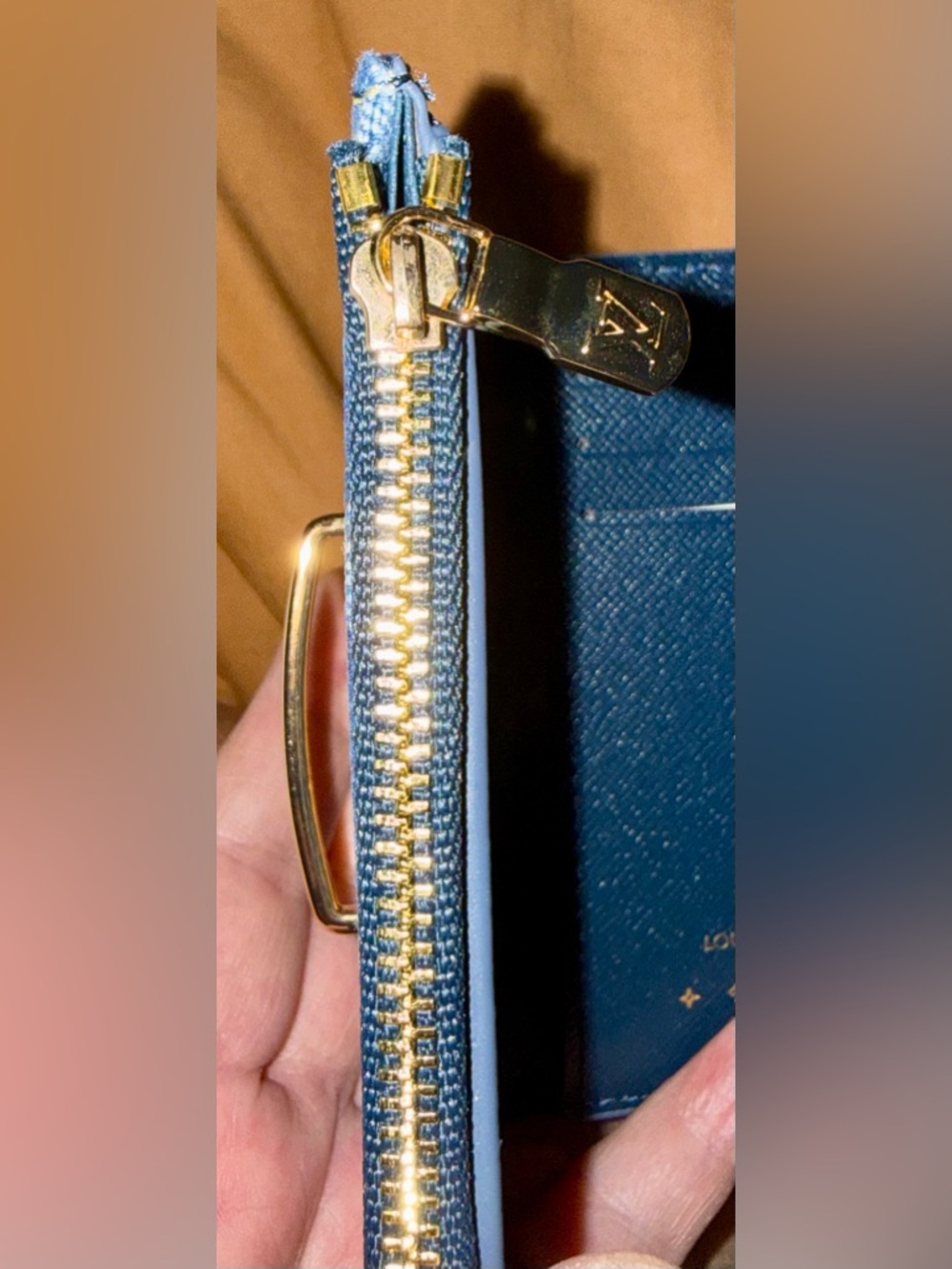 Denim Monogram Compact Wallet - Blue with Gold Hardware - Picture 7 of 7